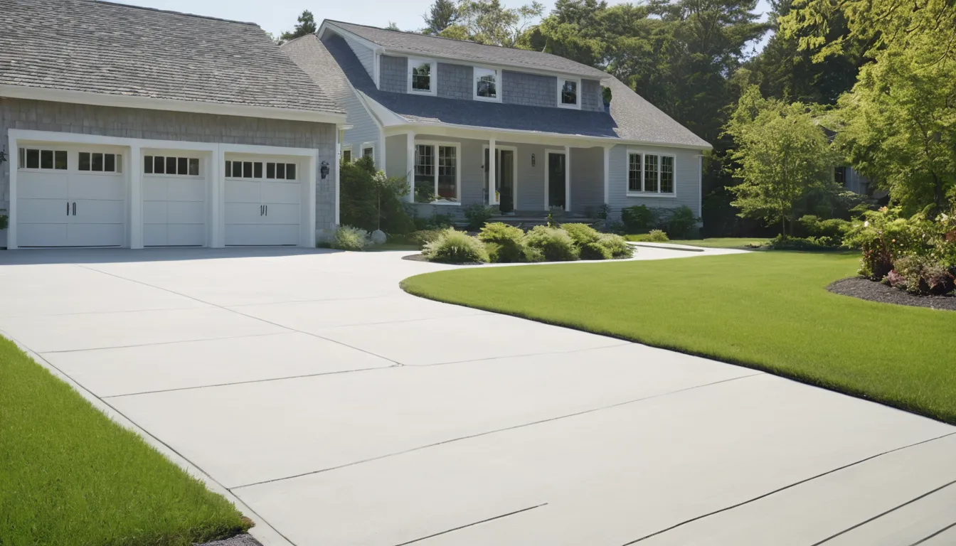 A freshly poured concrete driveway beside a Canonsburg home