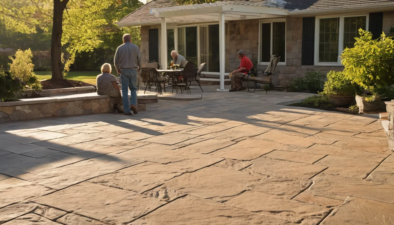 A concrete patio project in the Canonsburg area
